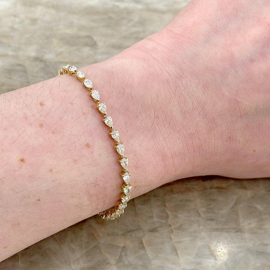 Pear Cut Diamond Line Bracelet