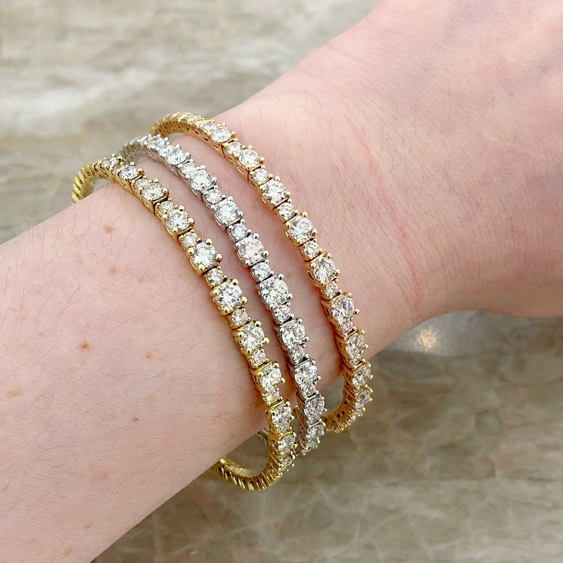 A Link Diamond Halfway Bangle-A Link Diamond Halfway Bangle