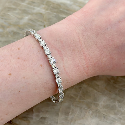 A Link Diamond Halfway Bangle-A Link Diamond Halfway Bangle