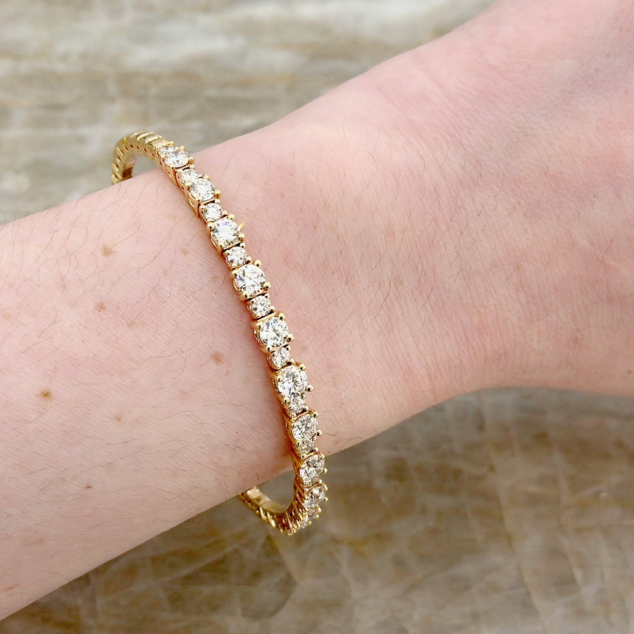 A Link Diamond Halfway Bangle