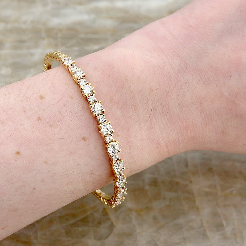A Link Diamond Halfway Bangle-A Link Diamond Halfway Bangle