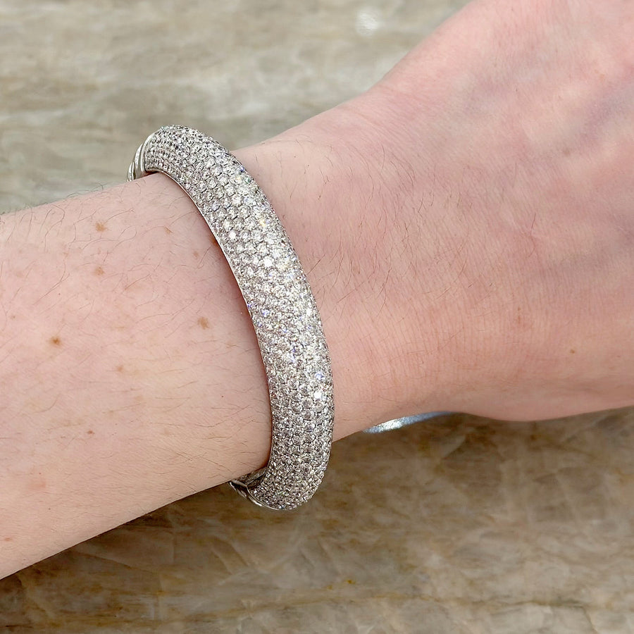 Pave Diamond Halfway Bangle