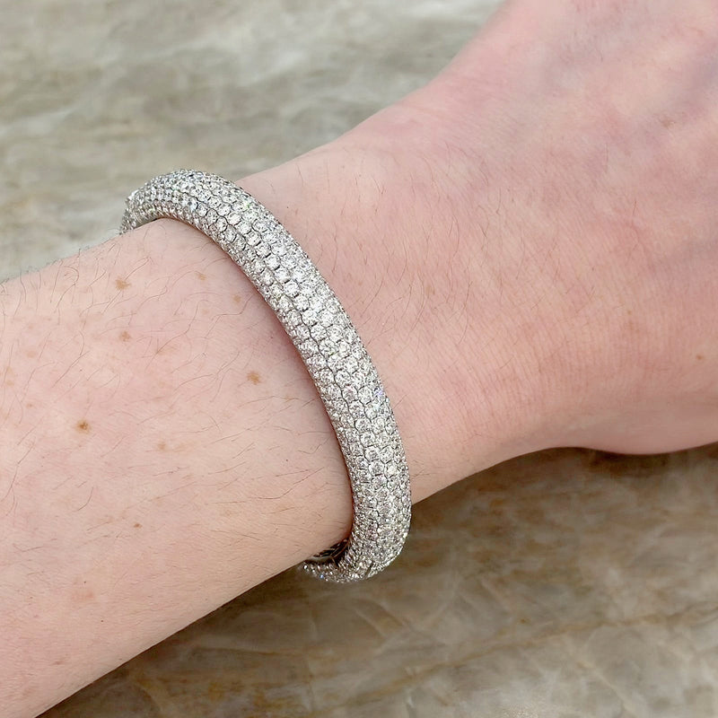 Pave Diamond Eternity Bangle-Pave Diamond Eternity Bangle