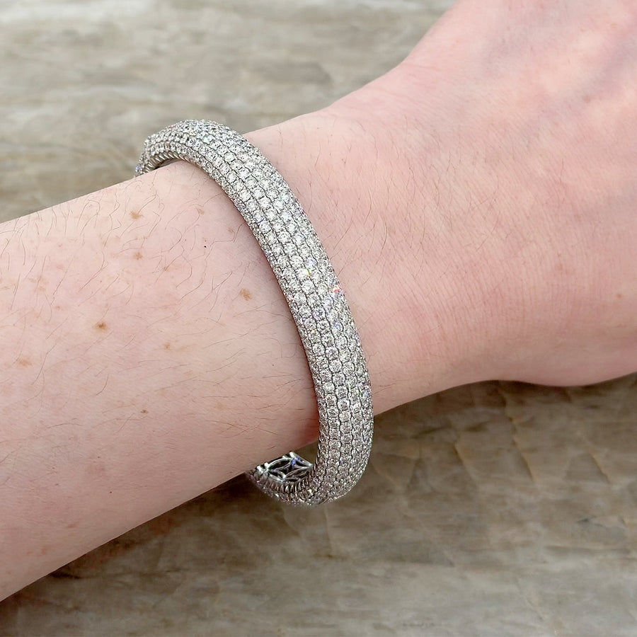 Pave Diamond Eternity Bangle