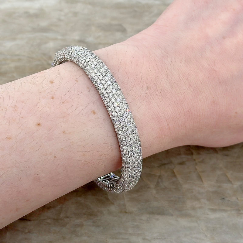 Pave Diamond Eternity Bangle-Pave Diamond Eternity Bangle