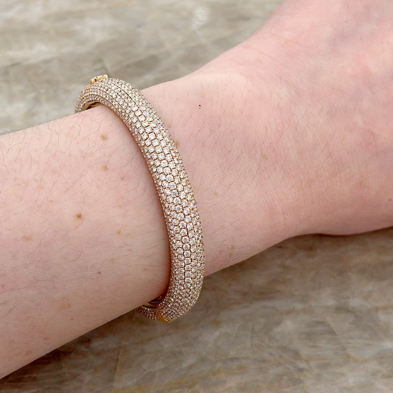 Pave Diamond Eternity Bangle-Pave Diamond Eternity Bangle