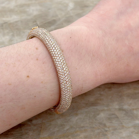 Pave Diamond Eternity Bangle-Pave Diamond Eternity Bangle