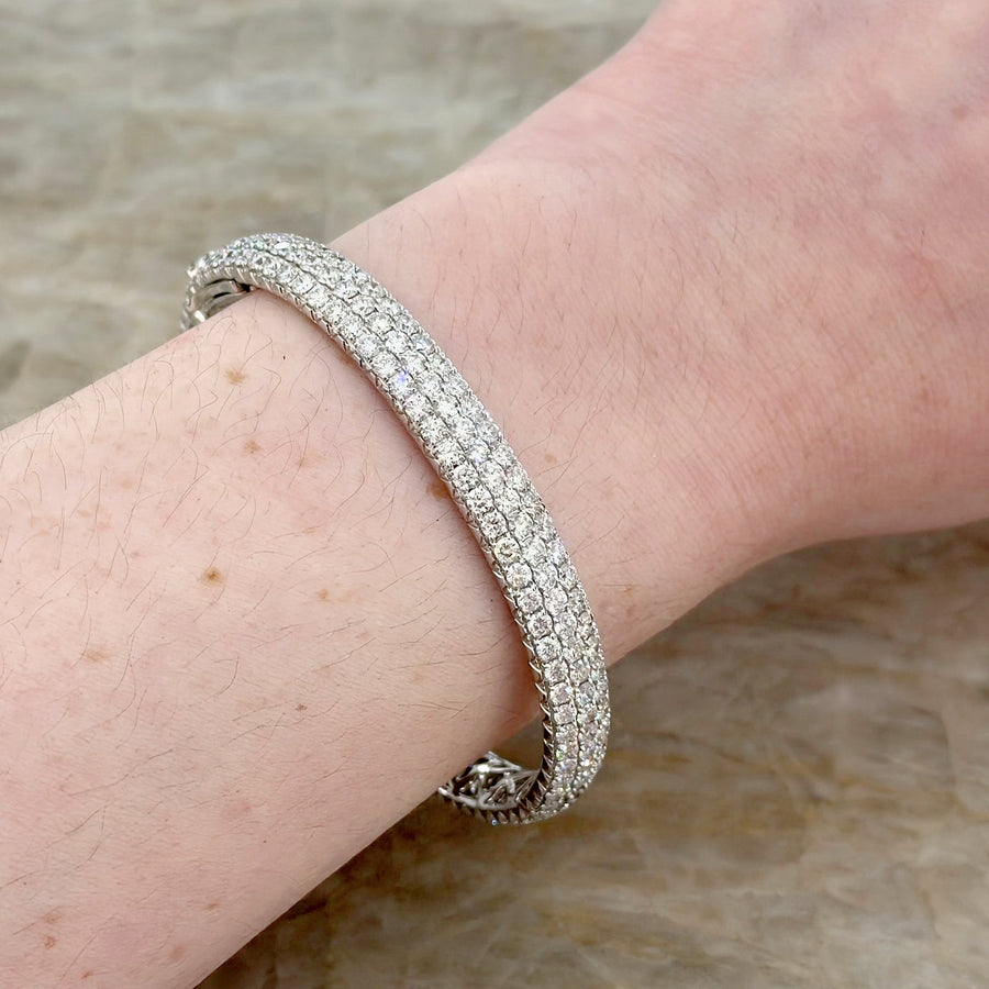 Pave Diamond Eternity Bangle
