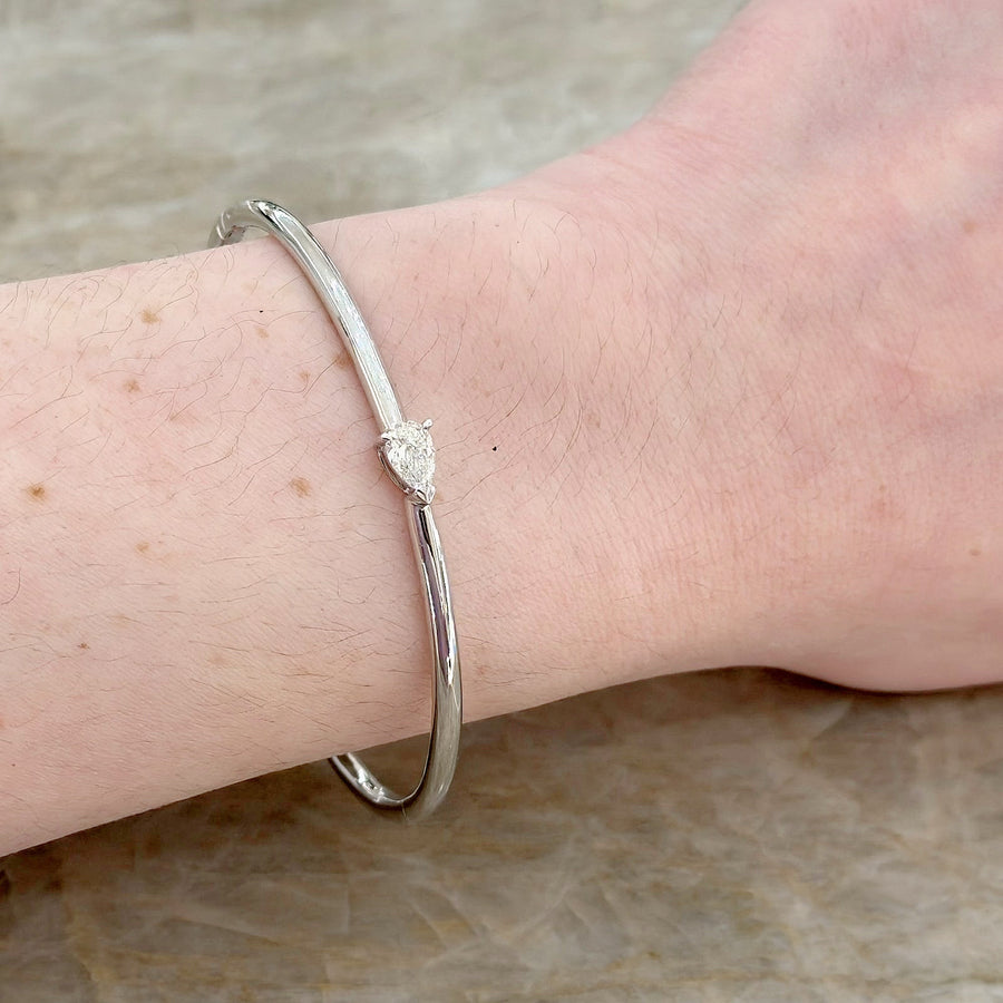 Pear Cut Diamond Solitaire Bangle