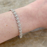 Diamond Halo Halfway Bangle-Diamond Halo Halfway Bangle