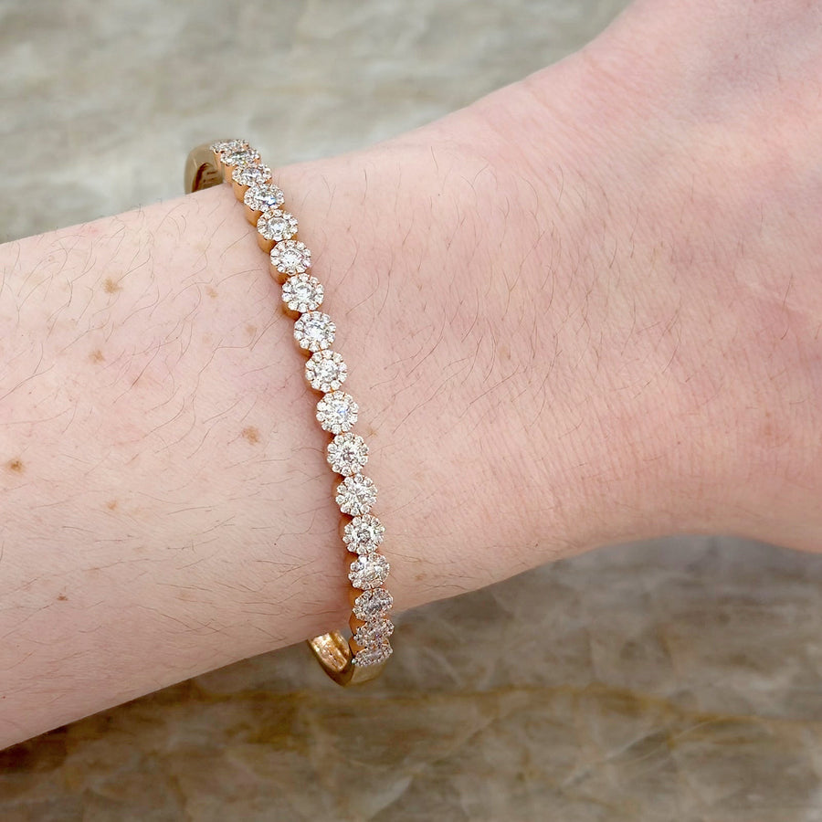 Diamond Halo Halfway Bangle