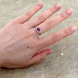 Oval Brilliant Cut Spinel Diamond Halo Ring-Oval Brilliant Cut Spinel Diamond Halo Ring