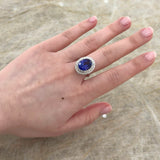 Oval Brilliant Cut Tanzanite Diamond Ring-Oval Brilliant Cut Tanzanite Diamond Ring