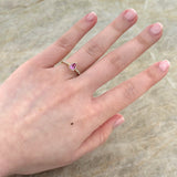 Pear Cut Pink Sapphire Diamond Halo Ring-Pear Cut Pink Sapphire Diamond Halo Ring