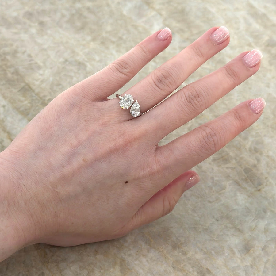 Diamond 2 Stone Solitaire Engagement Ring