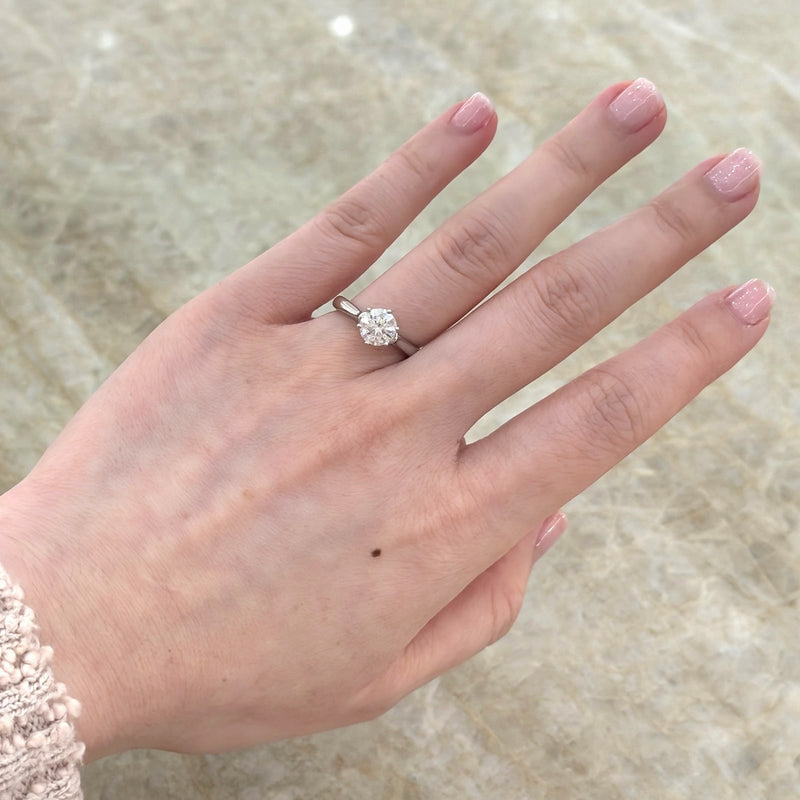 Round Brilliant Cut Diamond Solitaire Engagement Ring-Round Brilliant Cut Diamond Solitaire Engagement Ring