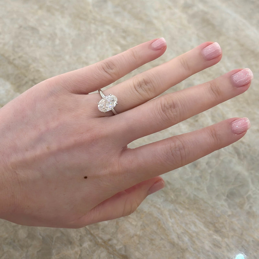 3.07 EVS2 Oval Brilliant Cut Diamond Solitaire Engagement Ring