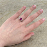 JB Star Purplish Pink Sapphire and Diamond 3 Stone Ring-JB Star Purplish Pink Sapphire and Diamond 3 Stone Ring