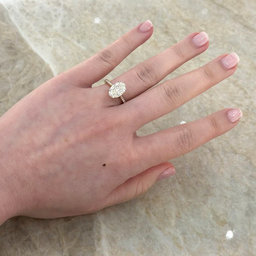 3.34 GVS1 Oval Brilliant Cut Diamond Engagement Ring