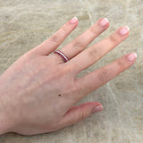 Pink Sapphire Diamond Halfway Band-Pink Sapphire Diamond Halfway Band
