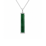 Jade Diamond Bar Pendant and Chain-Jade Diamond Bar Pendant and Chain