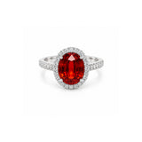 Oval Brilliant Spessartite Diamond Halo Ring-Oval Brilliant Spessartite Diamond Halo Ring