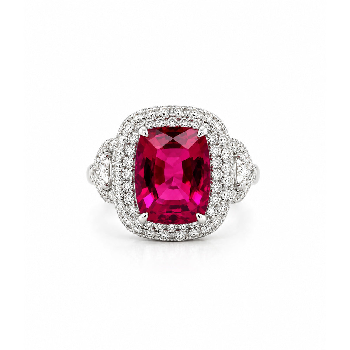 Rubellite Diamond Ring