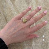 Oval Brilliant Cut Fancy Yellow Diamond 3 Stone Engagement Ring-Oval Brilliant Cut Fancy Yellow Diamond 3 Stone Engagement Ring