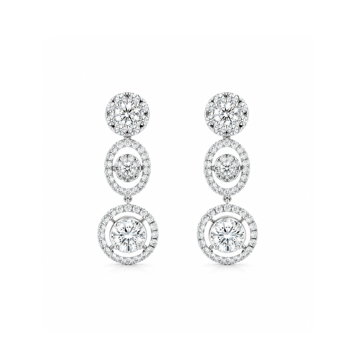 Pave Diamond Drop Earrings