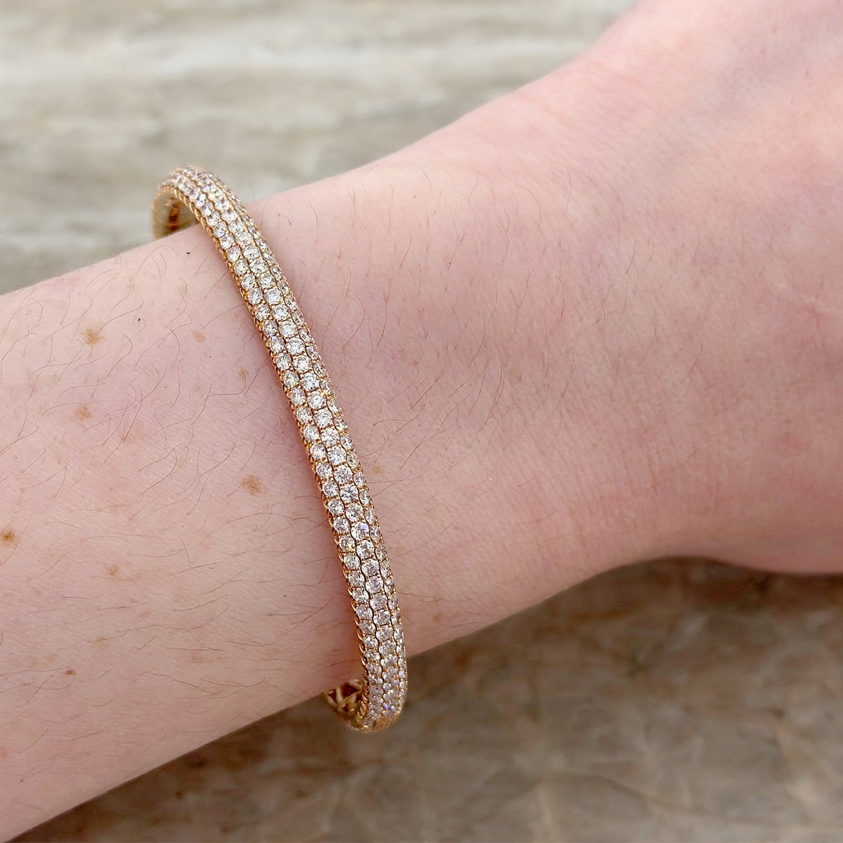 Pave Diamond Eternity Bangle