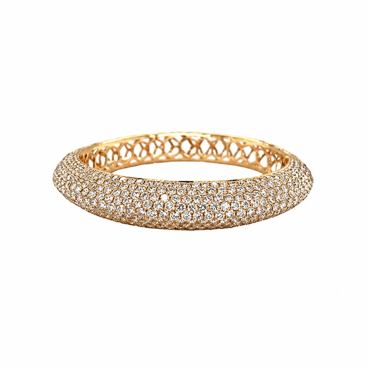 Pave Diamond Halfway Bangle