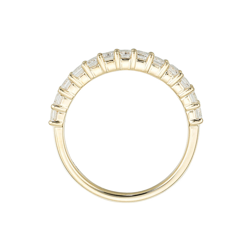 Emerald Cut Diamond Halfway Band-Emerald Cut Diamond Halfway Band