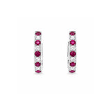 Ruby Diamond Hoop Earrings-Ruby Diamond Hoop Earrings