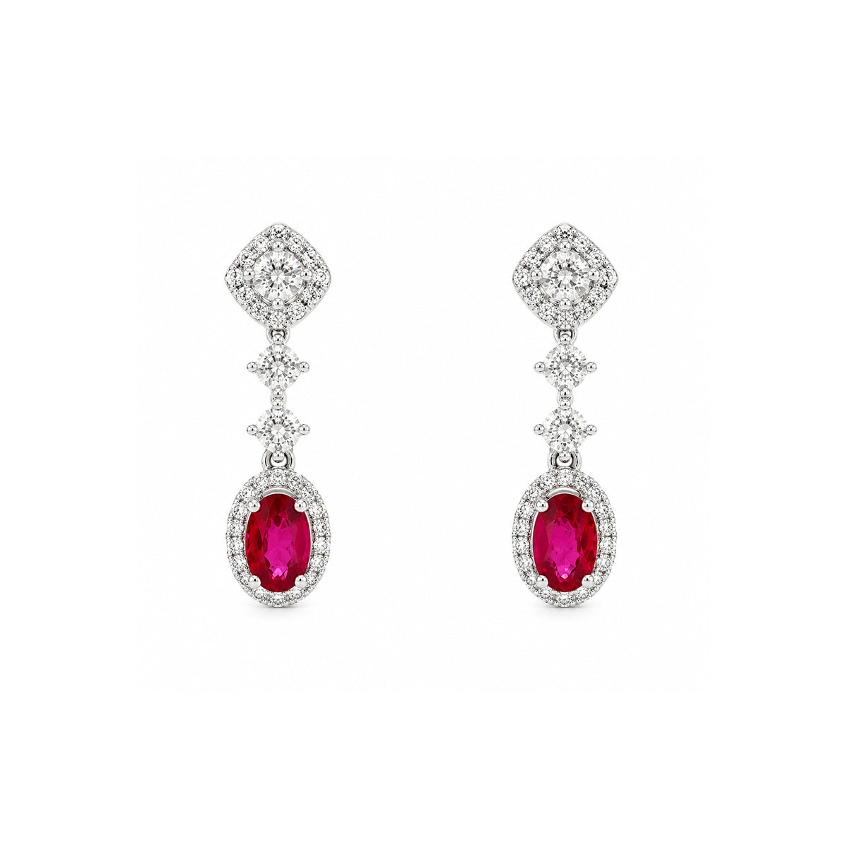 Ruby Diamond Earrings