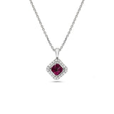 Ruby Diamond Pendant and Chain-Ruby Diamond Pendant and Chain