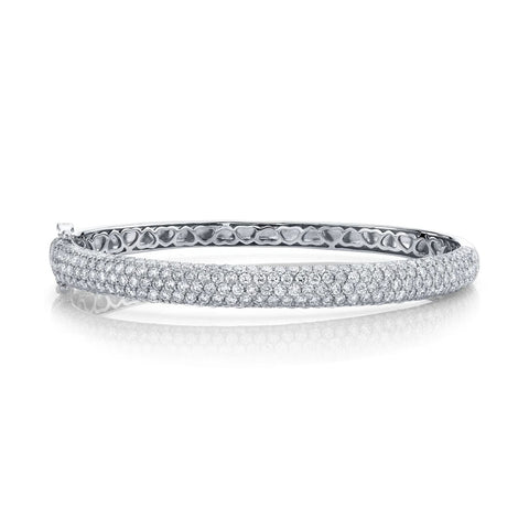 Shy Creation Diamond Bangle 5.25 CT-Shy Creation Diamond Bangle in 14 karat white gold with diamonds totaling 5.25 carats.