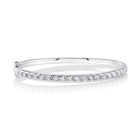 Shy Creation Diamond Bangle 3.04 CT-Shy Creation Diamond Bangle in 14 karat white gold with diamonds totaling 3.04 carats.