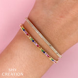 Shy Creation Multi-Color Stone Bangle 1.18 CT-Shy Creation Multi-Color Stone Bangle in 14 karat rose gold with multi-colored stones totaling 1.18 carats.