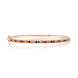 Shy Creation Multi-Color Stone Bangle 1.18 CT-Shy Creation Multi-Color Stone Bangle in 14 karat rose gold with multi-colored stones totaling 1.18 carats.