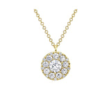 Shy Creation Diamond Cluster Necklace 0.46 CT-Shy Creation Diamond Cluster Necklace in 14 karat yellow gold with diamonds totaling 0.46 carats.