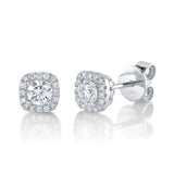 Shy Creation Diamond Stud Earrings 0.61 CT-Shy Creation Diamond Stud Earrings in 14 karat white gold with diamonds totaling 0.61 carats.