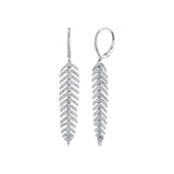 Shy Creation Diamond Feather Earrings 0.60 CT-Shy Creation Diamond Feather Earrings in 14 karat white gold with diamonds totaling 0.60 carats.