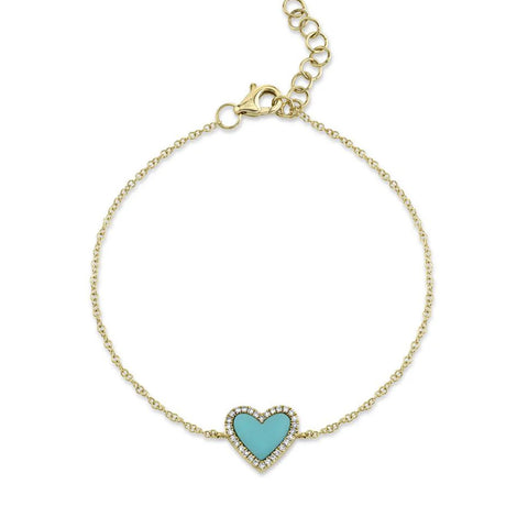 Shy Creation Turquoise Heart Bracelet-Shy Creation Turquoise Heart Bracelet