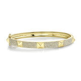 Shy Creation Diamond Pave Pyramid Bangle 0.87 CT-Shy Creation Diamond Pave Pyramid Bangle in 14 karat yellow gold with diamonds totaling 0.87 carats.