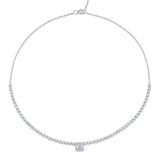 Shy Creation Diamond Baguette Necklace 1.23 CT-Shy Creation Diamond Baguette Necklace in 14 karat white gold with diamonds totaling 1.23 carats.