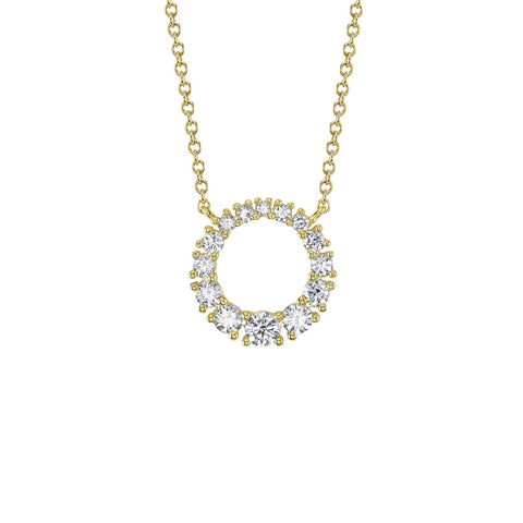 Shy Creation Diamond Circle Necklace 0.45 CT-Shy Creation Diamond Circle Necklace 0.45 CT