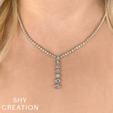 Shy Creation Diamond Bezel Lariat Necklace 4.39 CT-Shy Creation Diamond Bezel Lariat Necklace in 14 karat yellow gold with diamonds totaling 4.39 carats.