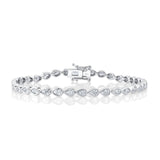 Shy Creation Pear Cut Diamond Bezel Tennis Bracelet 2.71 CT-Shy Creation Pear Cut Diamond Bezel Tennis Bracelet 2.71 CT