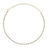 Shy Creation Diamond Bezel Tennis Necklace 7.54 CT-Shy Creation Diamond Bezel Tennis Necklace in 14 karat yellow gold with diamonds totaling 7.54 carats with adjustable chain.