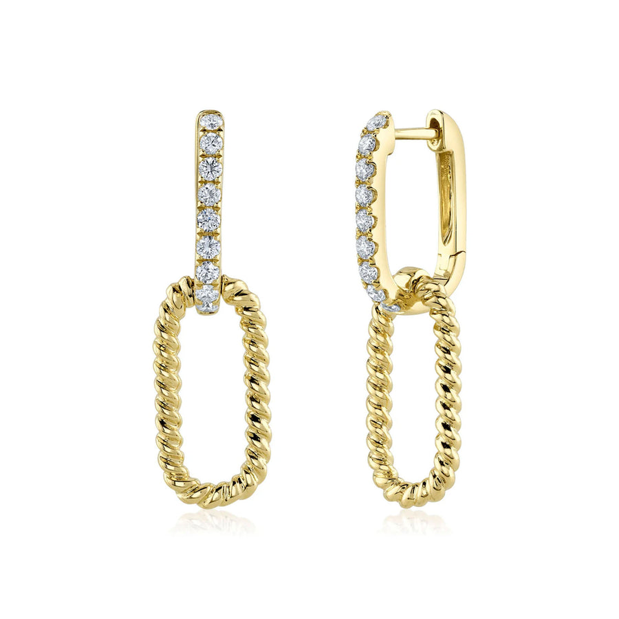 Shy Creation Diamond Earrings in 14 karat yellow gold with diamonds totaling 0.34 carats.